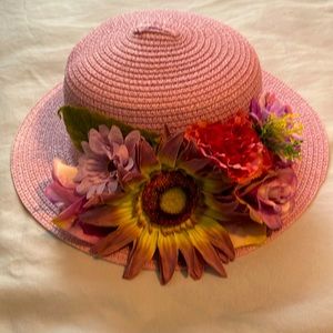 Lavender Straw  Hat for Red Hat Society